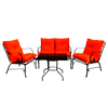 Juego de jardin aleli con almohadones naranja ref.415 metal plast