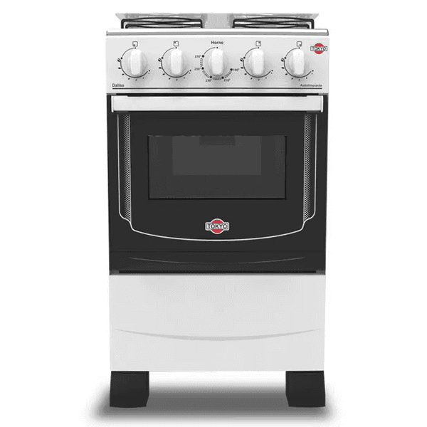COCINA A GAS TOKYO DALLAS 4H BLANCO MESA INOX TAPA DE VIDRIO HORNO LIMPIA FACIL T2547