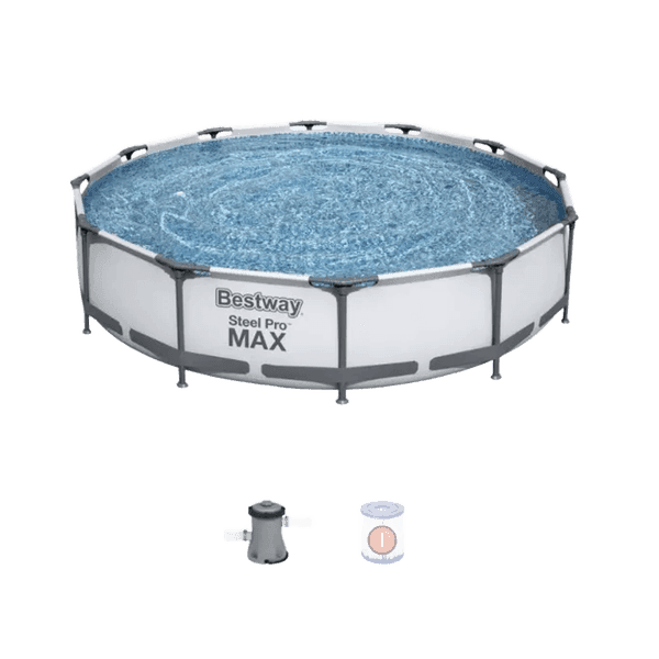 PISCINA BESTWAY REDONDA 6.473 LTS C/ESTRUCTURA METALICA366 X 76 CM STEEL PRO MAX REF 56416
