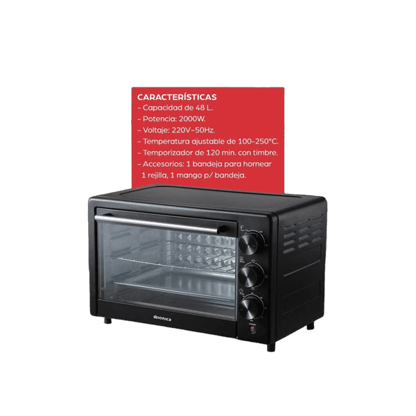 HORNO ELECTRICO BIONICA 48LTS NEGRO RL150813