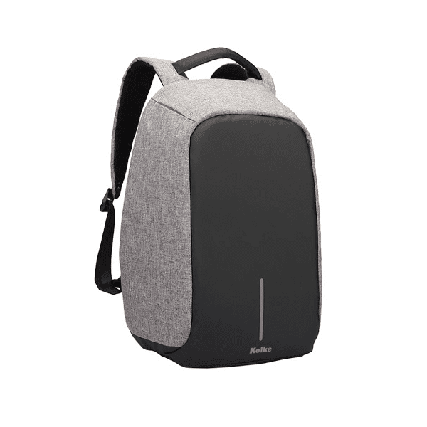 MOCHILA KOLKE ANTI ROBO KVM-245 GRIS CLARO