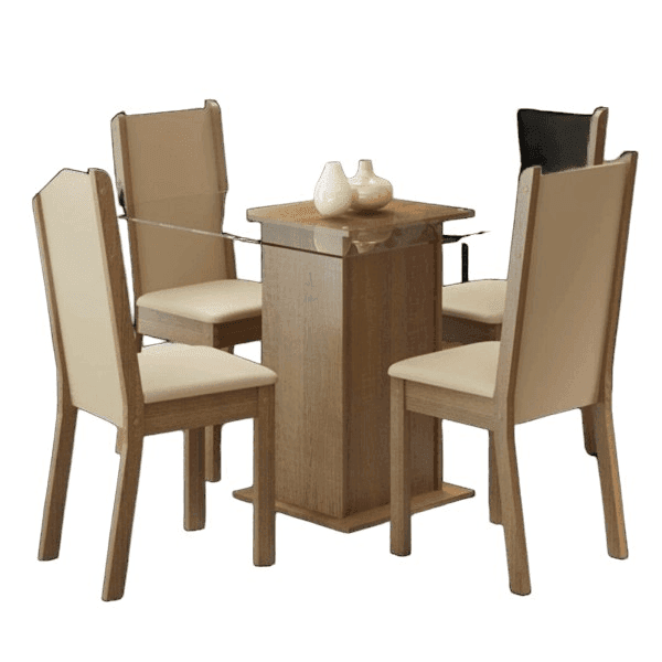 JUEGO DE COMEDOR ALITA TAP VIDRIO 4 SILLAS 53325Z2A 42917G4XTPER