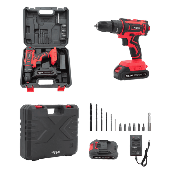KIT TALADRO INALAMBRICO DE IMPACTO NAPPO 16 PCS NHK-217
