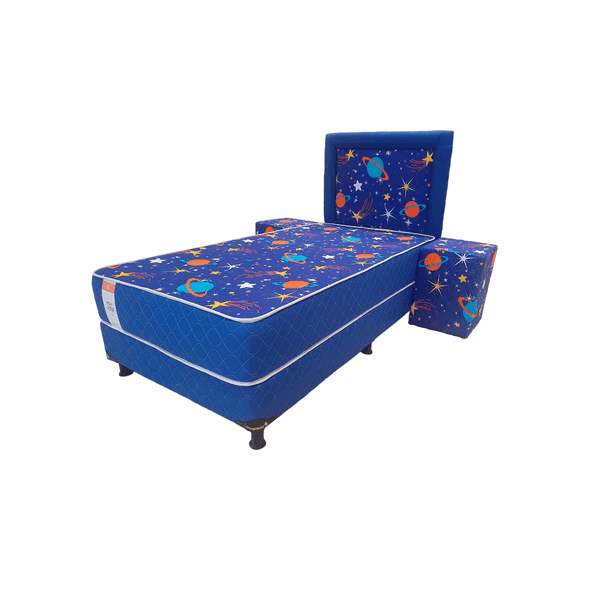 JUEGO DE SOMMIER COMPLETO SUPERSPUMA POP KIDS 100X190 GALAXIA