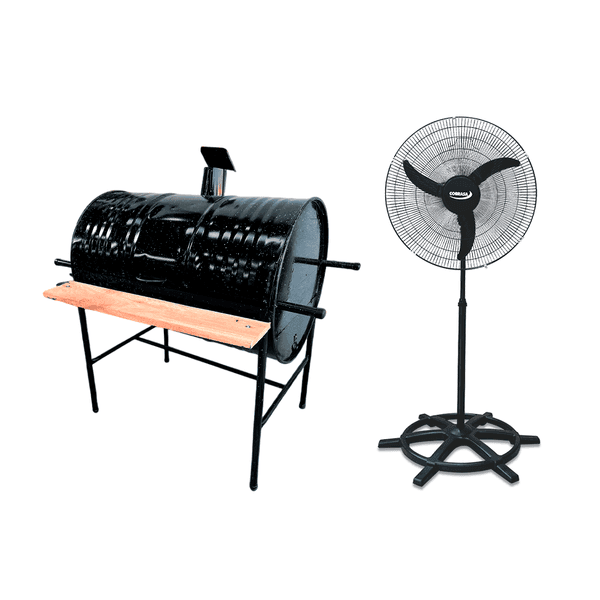 COMBO PARRILLA 200LTS + VENTILADOR DE PIE COBRASA 24"