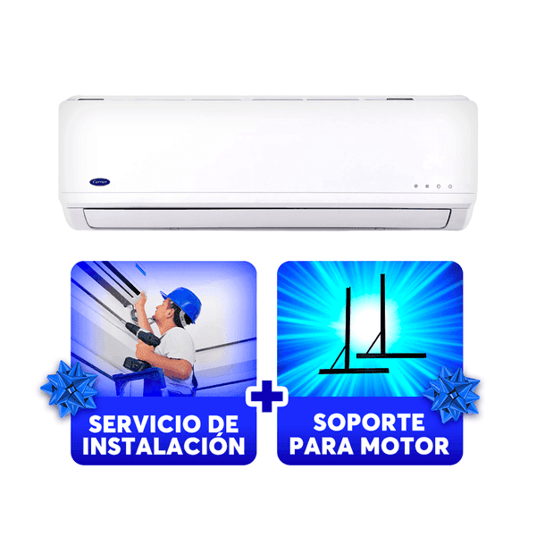 COMBO AIRE CARRIER 12.000BTU + INSTALACION + SOPORTE