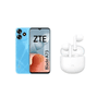 Combo celular zte blade a73 14gb (4gb+10gb) /256gb azul + auricular inalambrico zte buds 2 blanco 80524