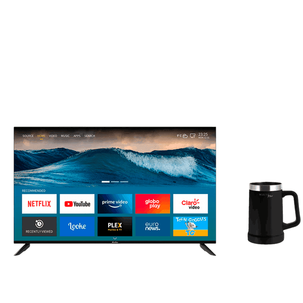 Combo tv televisor smart Kolke 50" uhd frameless whaleos 50 smu + chopera Selecta 700ml negro 80539