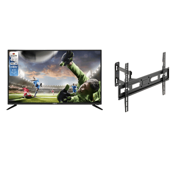 Tv led enxuta smart 43´´ fhd android 11.0 ledenx1243sdf2ka + soporte unique giratorio para tv de 26" a 60" rc-1mm 80540