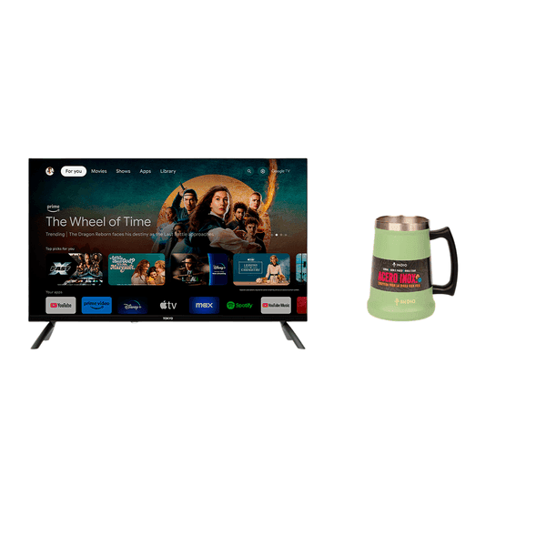 Tv tokyo 32" smart google tv hd frameless c/ chromecast incluido t3003 + chopera indio 500ml verde 80544
