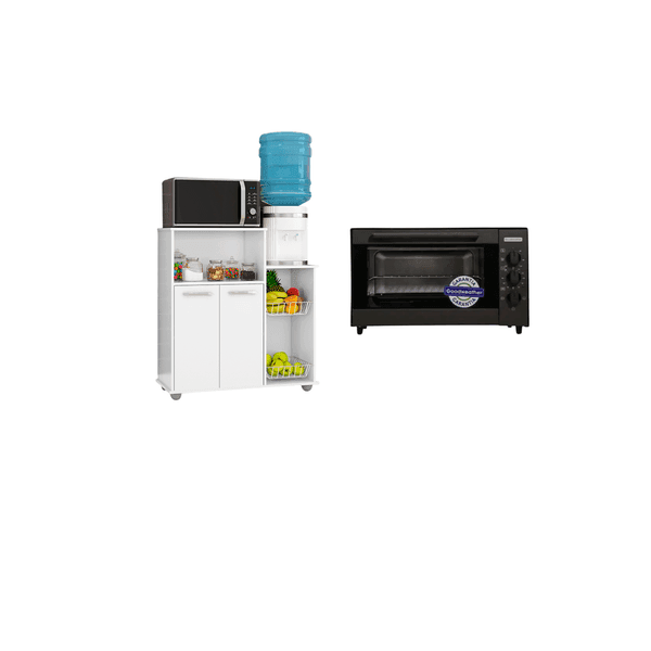 Combo armario multiuso sollys blanco Cobrasa + horno electrico goodweather 45lts gw-45s