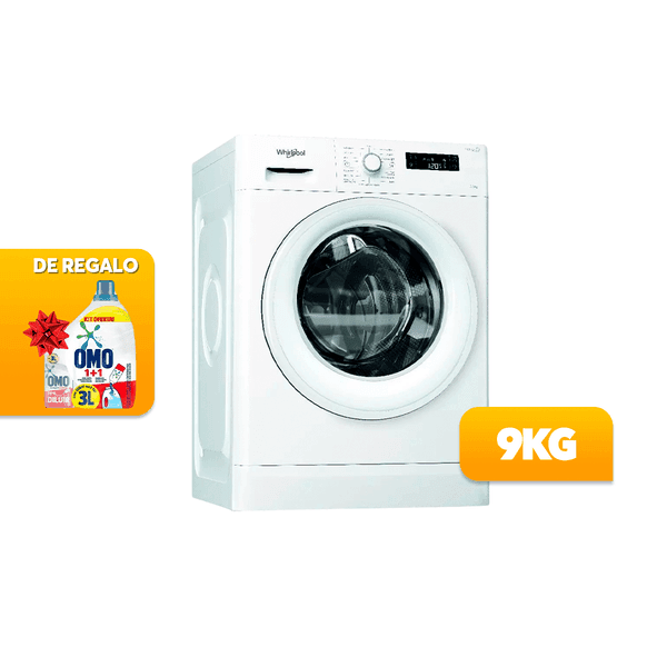 Lavarropas Whirlpool freshcare wlf902b 9kg inverter carga frontal 1200rpm + kit lavado omo