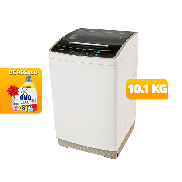 Lavarropas Whirlpool wwi10aw 10.1kg carga sup blanco 850rpm + kit lavado omo