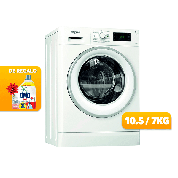 Lavasecarropas Whirlpool wcf10bf 10.5 / 7kg inverter 1600rpm + kit lavado omo