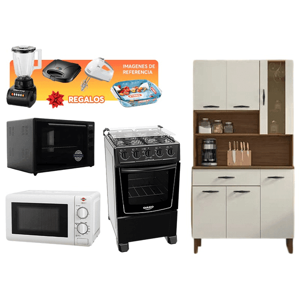 COMBAZO + KIT DE COCINA NOGUEIRA OFF WHITE